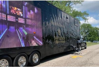 Ford F-450 Super Duty Tows Mobile Bowling Alley Around Town