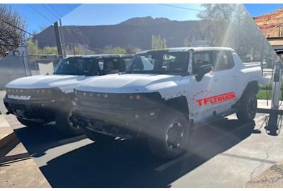 Spied: Hummer EV Prototype Trucks Are Caught Charging Up in Moab, Utah