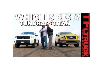 2019 Toyota Tundra TRD Pro vs Nissan Titan PRO-4X: Drag Race & Ramp Suspension Flex Comparison (Video)