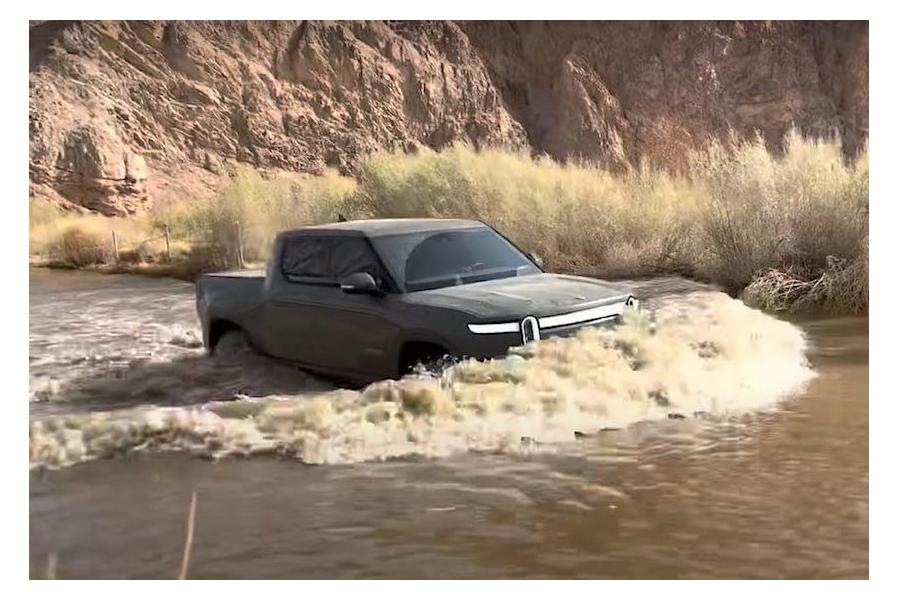 Watch A Rivian R1T Truck Effortlessly Dominate A Water Crossing