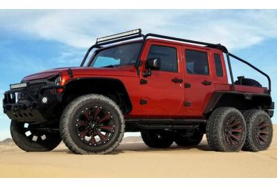 Hellcat-Powered Jeep Wrangler Rubicon 6x6 Pickup Exists Because It Can