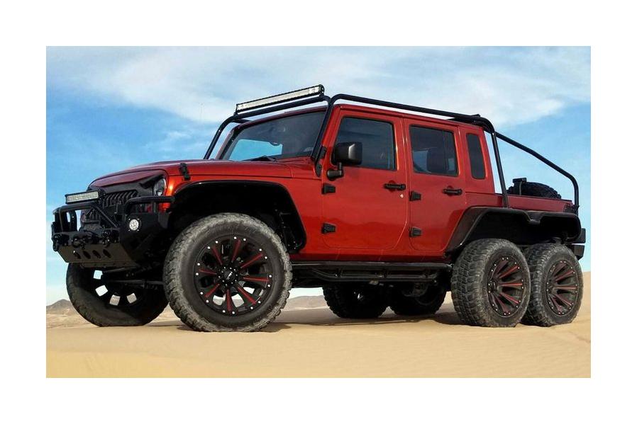 Hellcat-Powered Jeep Wrangler Rubicon 6x6 Pickup Exists Because It Can