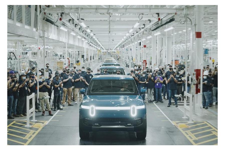The First Production Rivian R1T Truck Rolls Off The Line