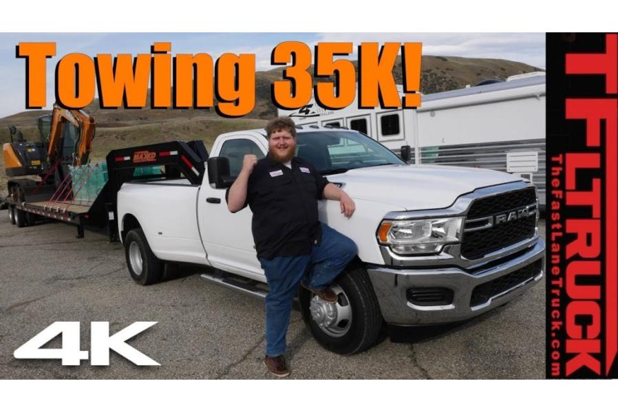 The New 2019 Ram 3500 HD Diesel Tows the Maximum 35,000 Lbs! (Video)