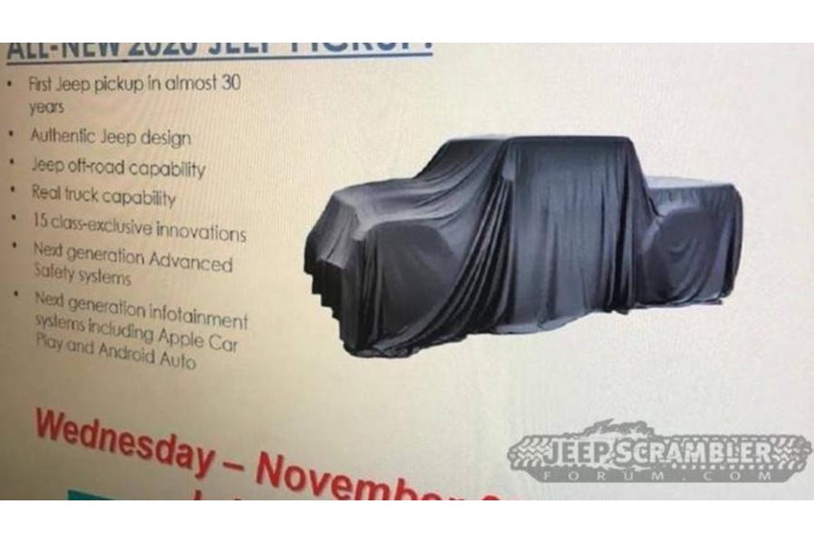 2020 Jeep Pickup teaser leaks its LA Auto show debut