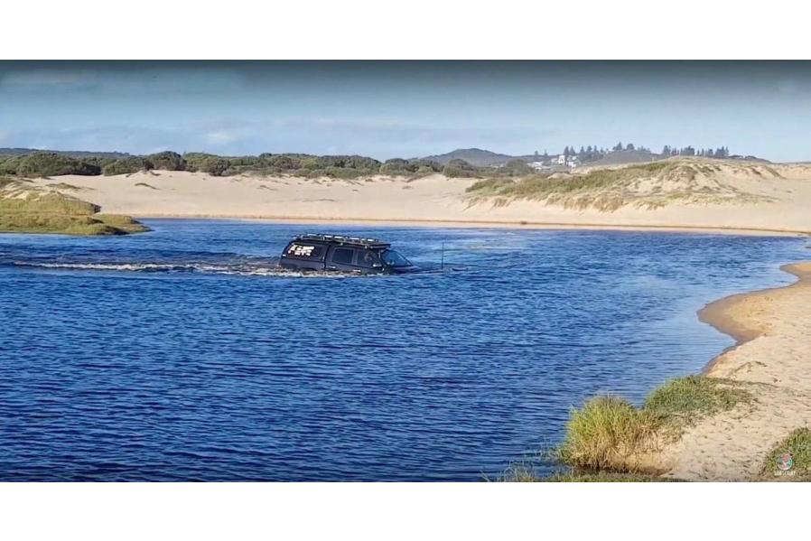 Watch a Toyota Hilux Pull Off a Mind-Boggling Water Crossing by Fording and Floating