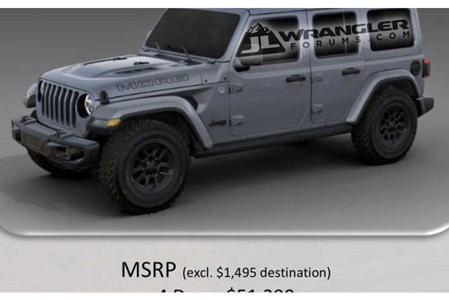 Jeep Wrangler JL Moab edition pricing rumor