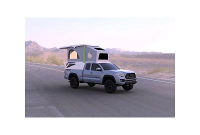 Leentu is a lightweight pop-up camper built for the Toyota Tacoma